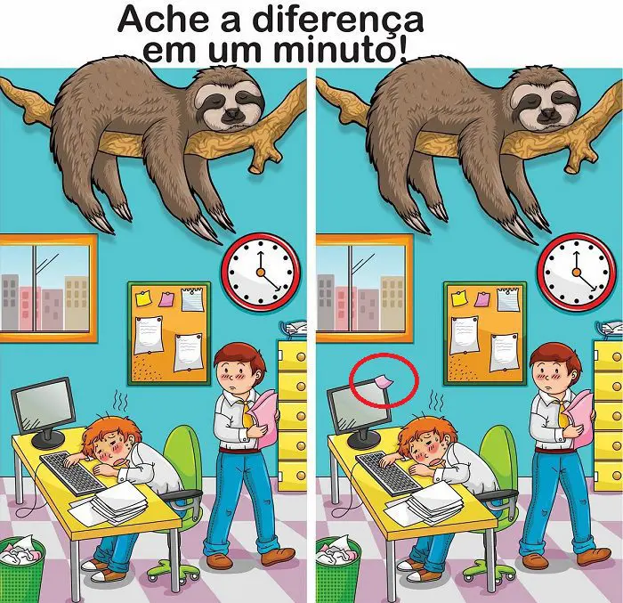 Resposta Ache a Diferença: A Preguiça no Trabalho