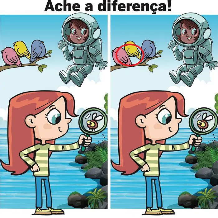 Resposta Ache a Diferença: A Astronauta e a Bióloga