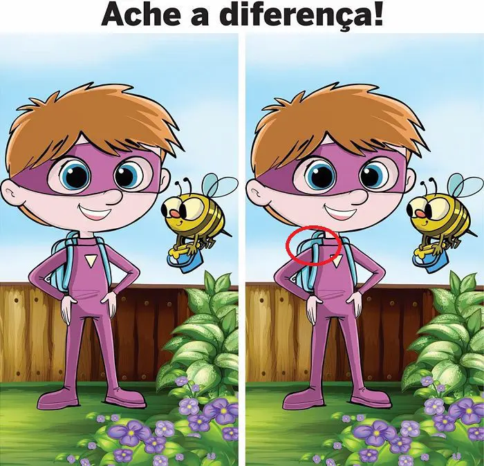 Resposta Ache a Diferença: O Menino Super Herói