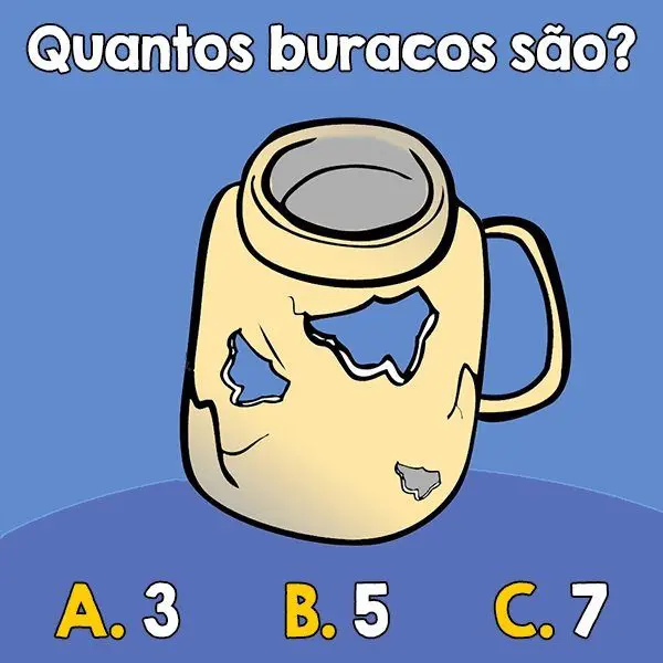 Quantos buracos tem na jarra?