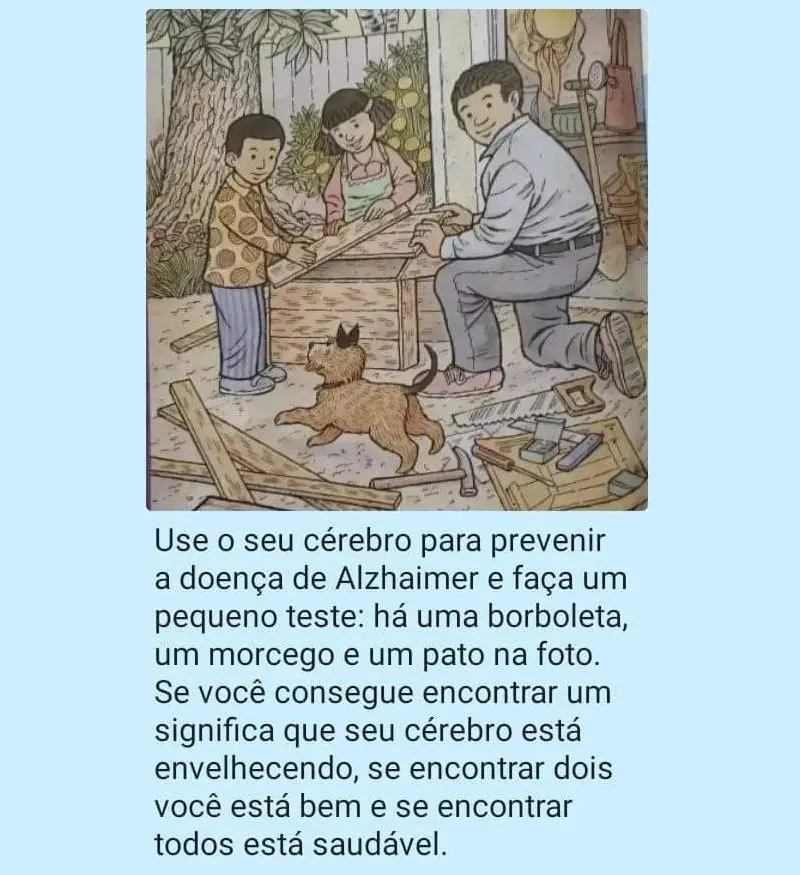 Teste Alzheimer: use seu cérebro para encontrar uma borboleta, um morcego e um pato