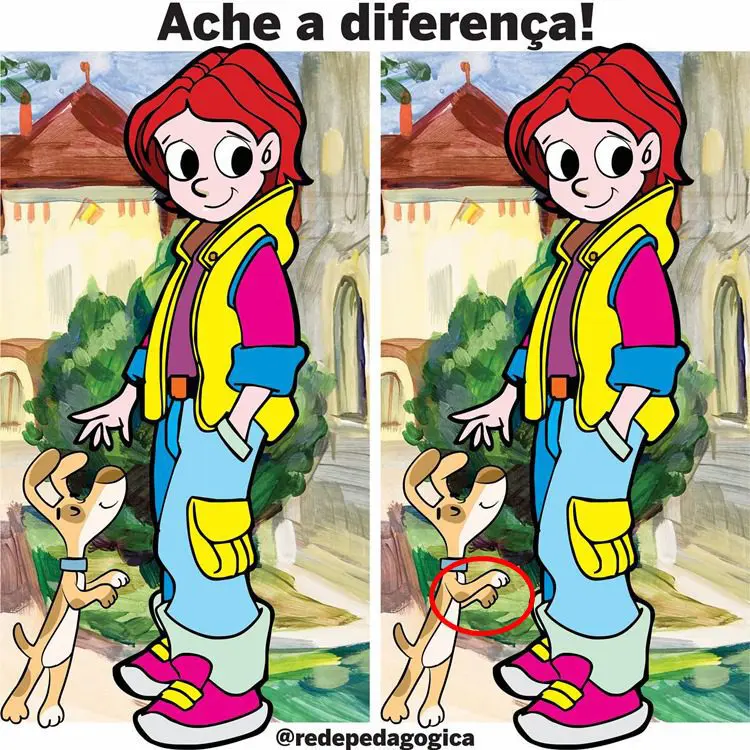 Resposta Ache a Diferença: A Menina e seu Cachorrinho