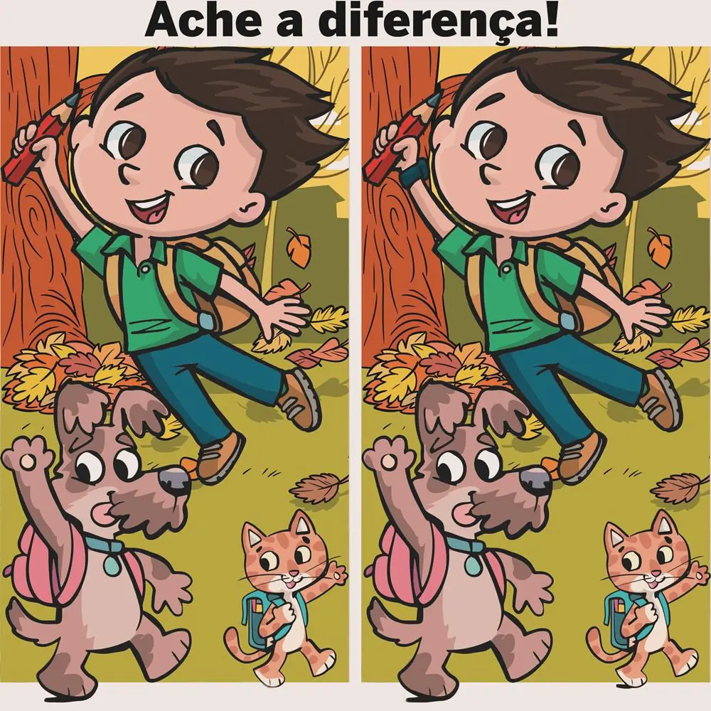 Ache a Diferença: O Menino e os Pets na Escola