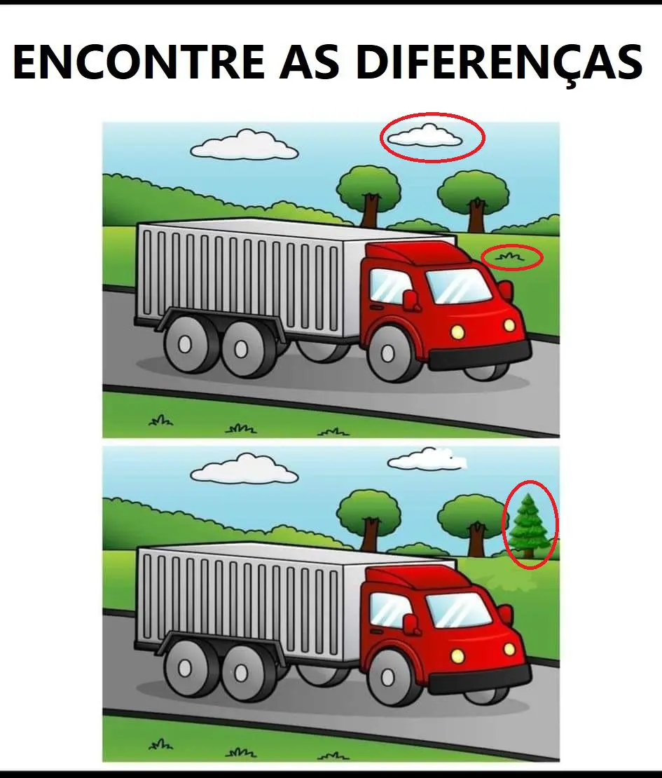 Resposta Ache as Diferenças: O Caminhão