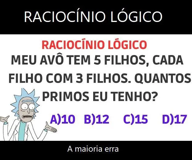 Meu avô tem 5 filhos, cada filho com 3 filhos, quantos primos eu tenho?