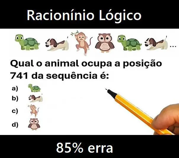 Qual animal ocupa a posição 741 da sequência?