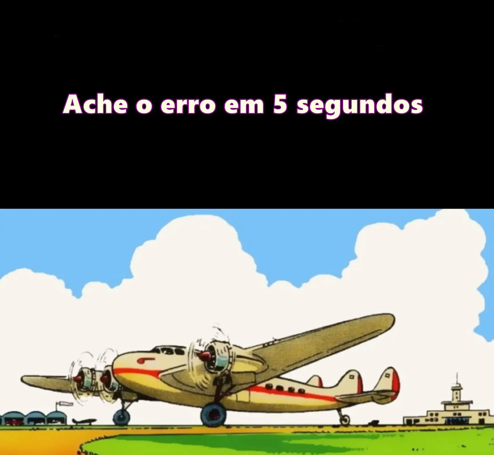 Ache o Erro em 5 Segundos: O Avião