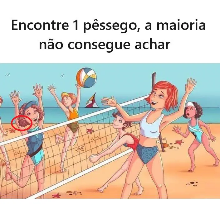 Resposta Encontre o Pêssego no Jogo de Vôlei