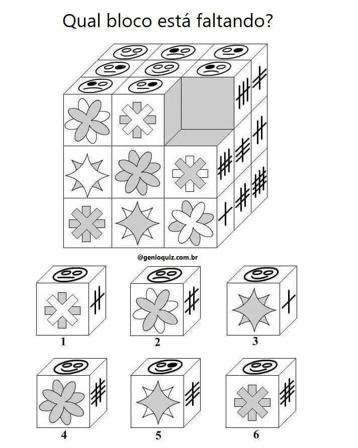 Desafio: Qual Bloco Completa o Cubo?