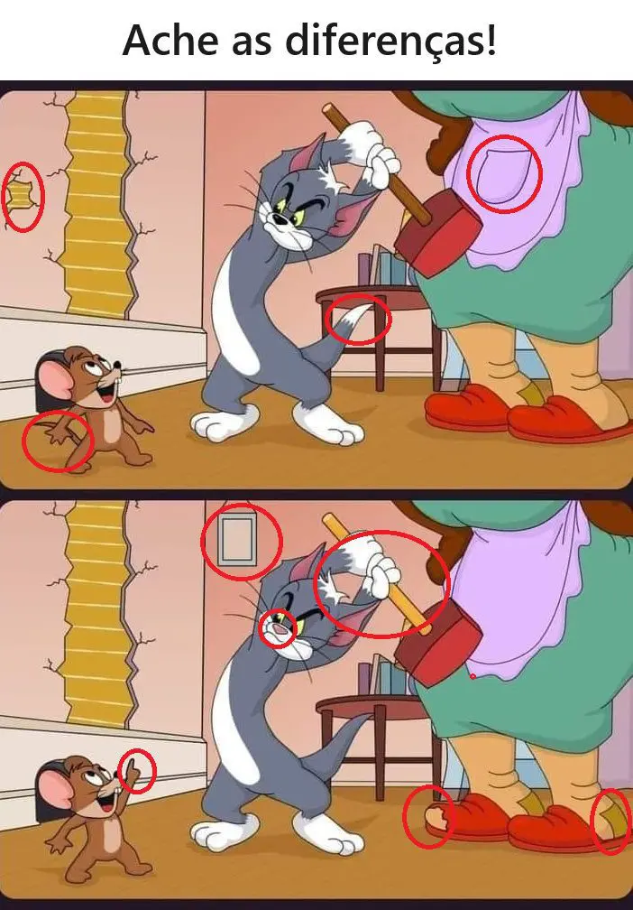 Resposta Ache as Diferenças: Tom e Jerry