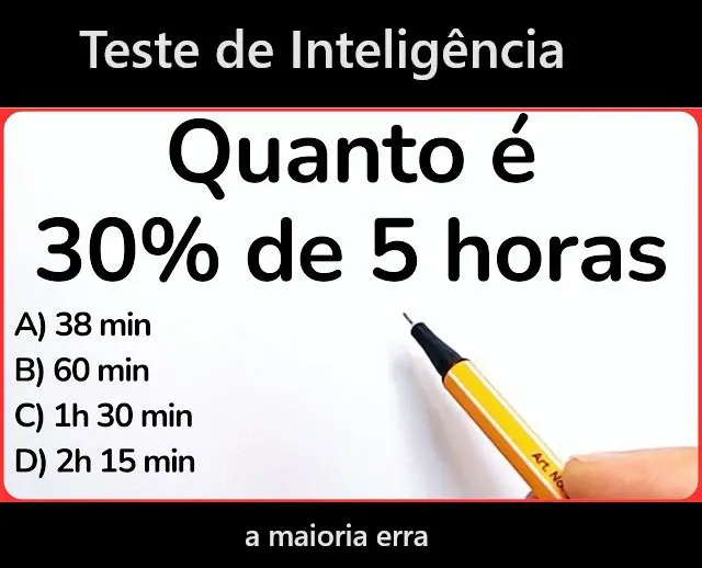 Quanto é 30% de 5 horas?