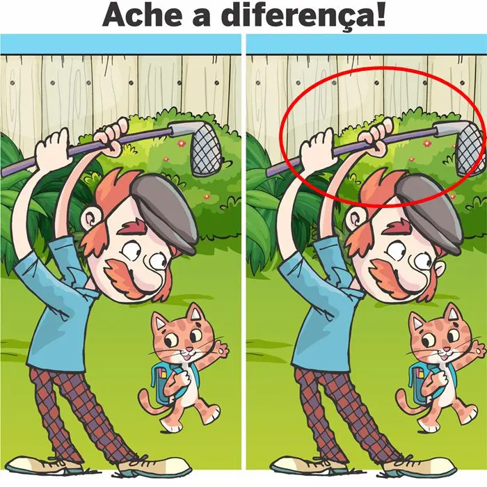 Resposta Ache a Diferença: O Jogador de Golfe