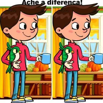 Ache a Diferença: O Menino e o Papagaio