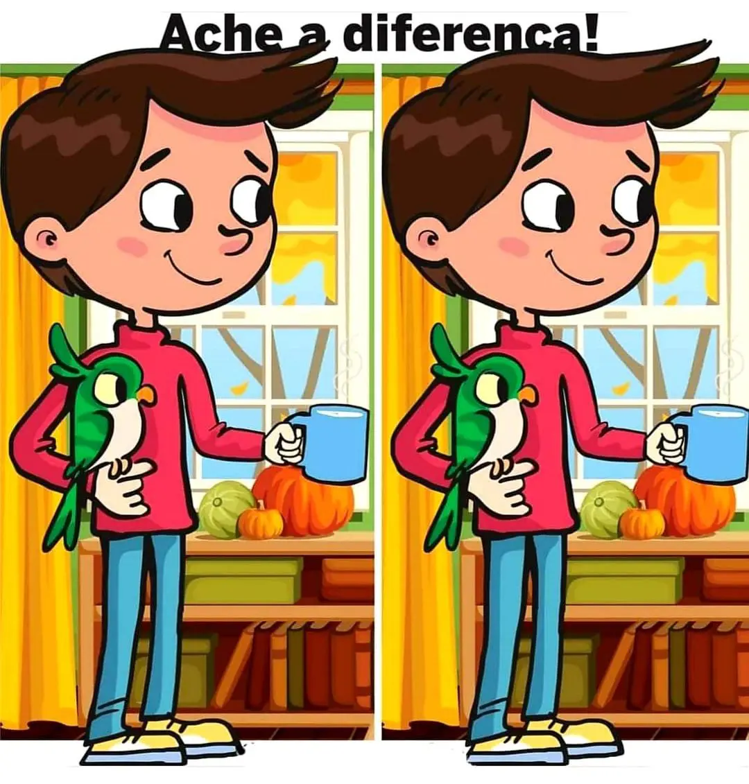 Ache a Diferença: O Menino e o Papagaio