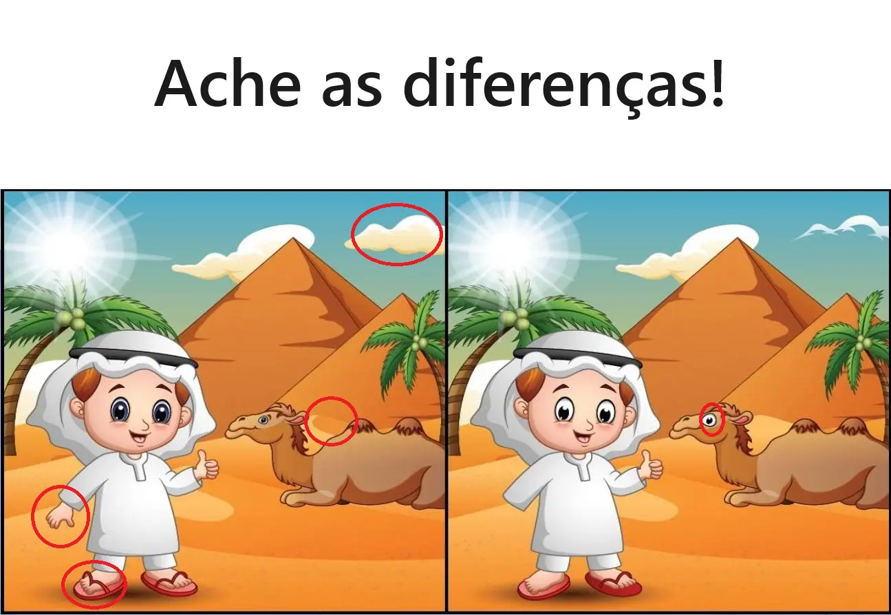 Resposta Ache as Diferenças: O Árabe o Camelo