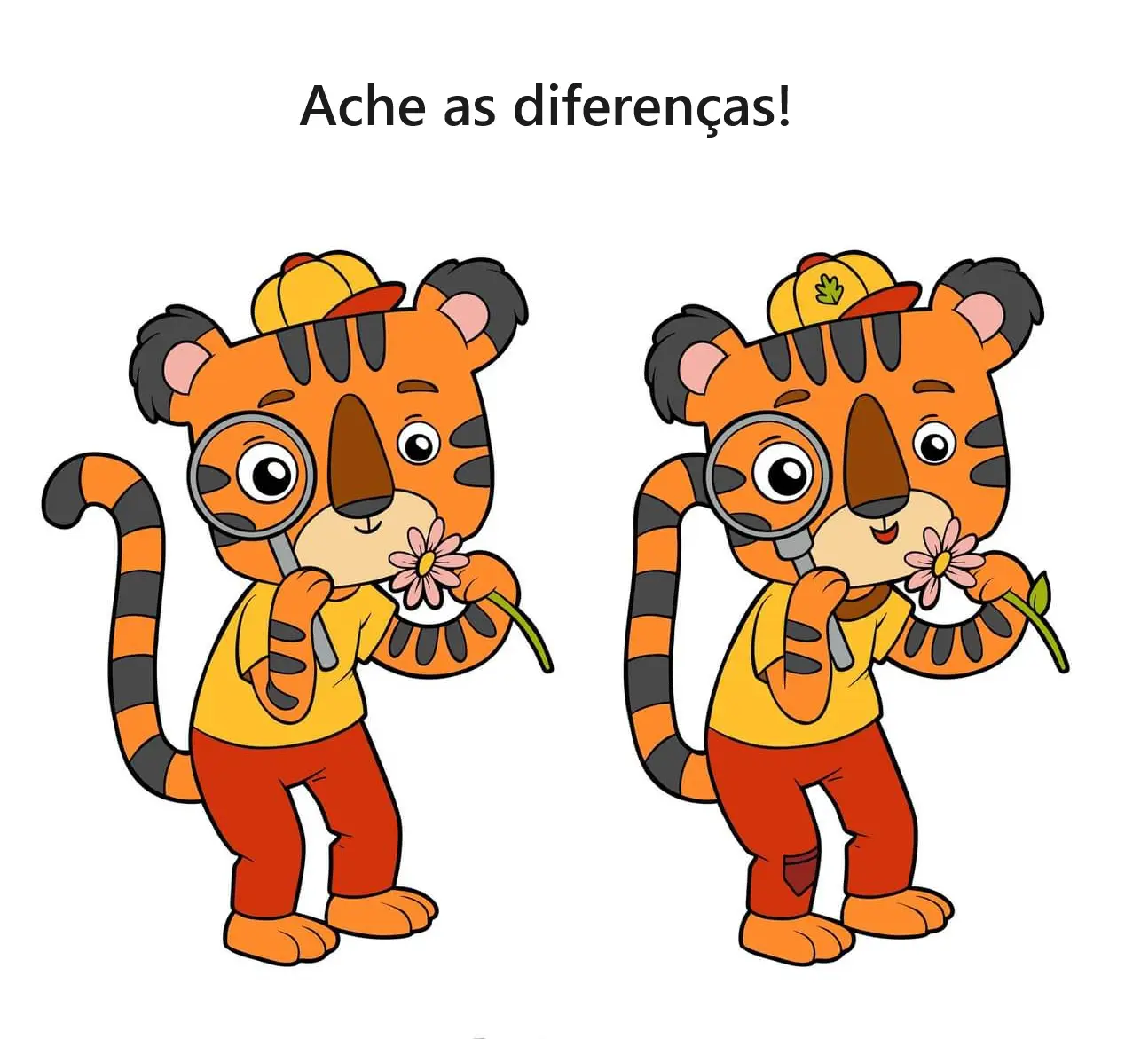 Desafio Visual Ache as Diferenças: O Fofo Tigre