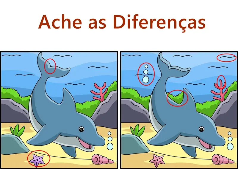 Resposta Ache as Diferenças: O Golfinho