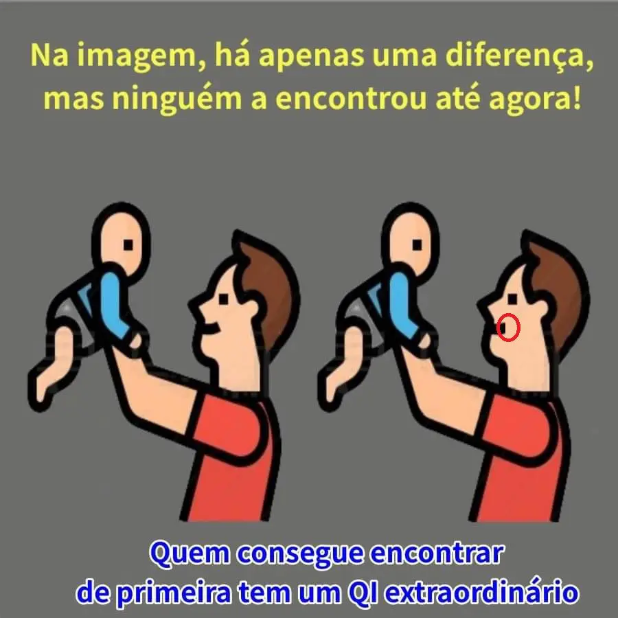 Resposta Ache o Erro na Imagem: O Pai e o Bebê