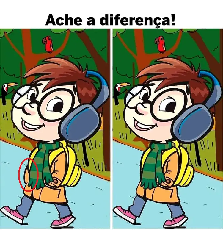 Resposta Ache a Diferença: O Menino de Cachecol