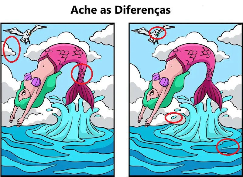 Resposta Ache as Diferenças: A Sereia