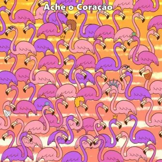 Desafio Visual Ache o Coração na Imagem dos Flamingos