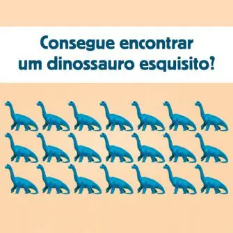 Desafio Visual Encontre o Dinossauro Esquisito