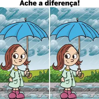 Desafio Visual Ache a Diferença: A Menina e a Chuva