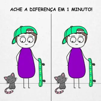 Ache a Diferença: O Skatista e o Gatinho Fofo