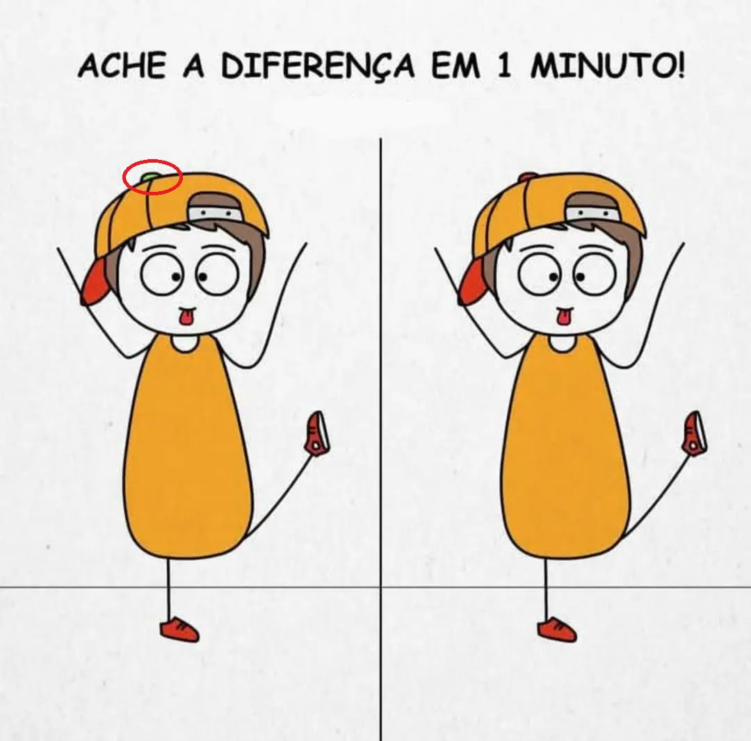 Veja a Resposta de Ache a Diferença em 1 Minuto: O Menino de Boné