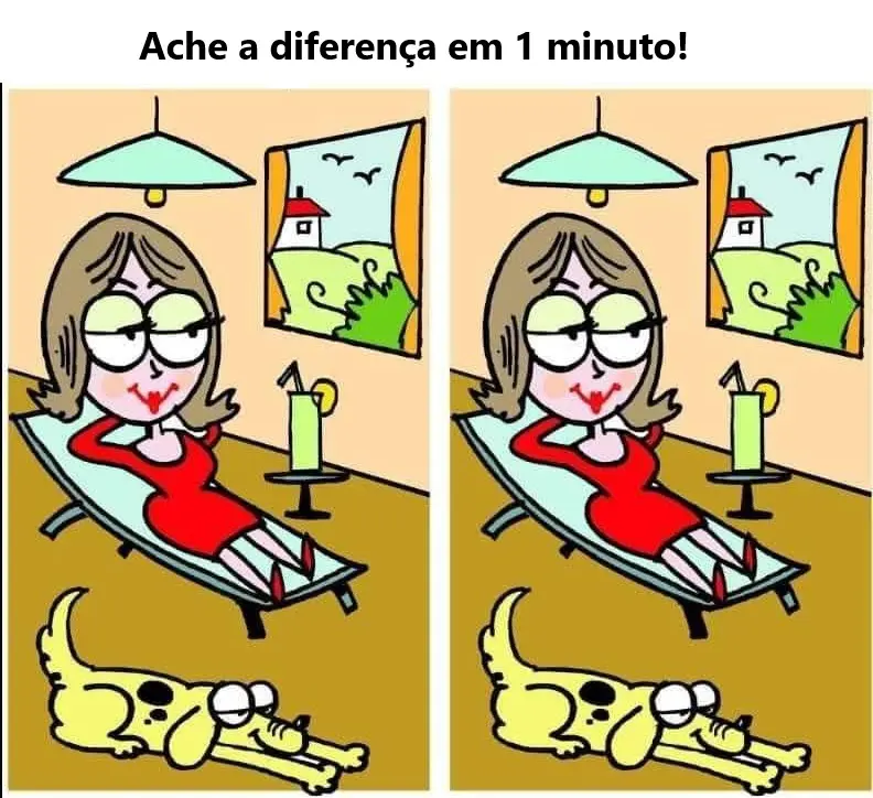 Ache a Diferença em 1 Minuto: A Mulher e o Cachorro