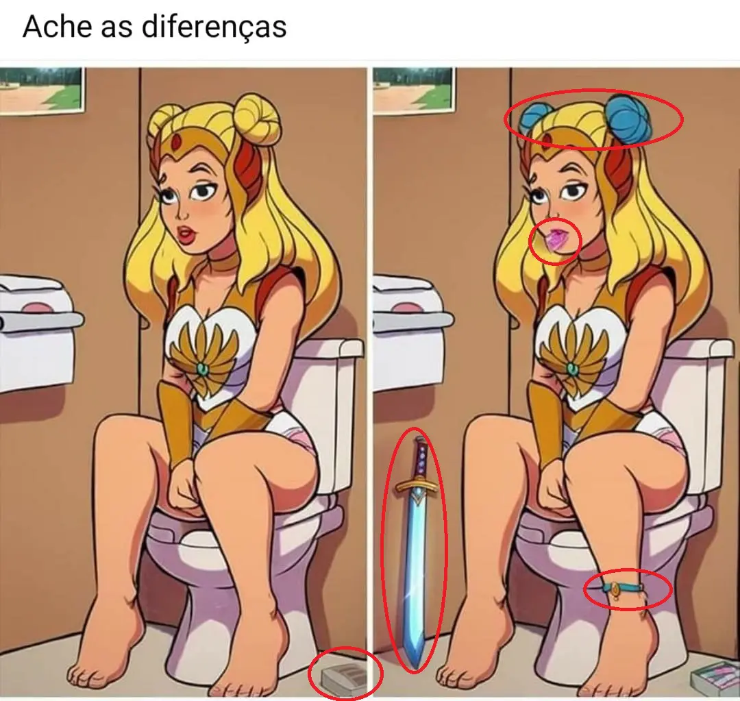 Veja a Resposta de Ache as Diferenças: A Heroína