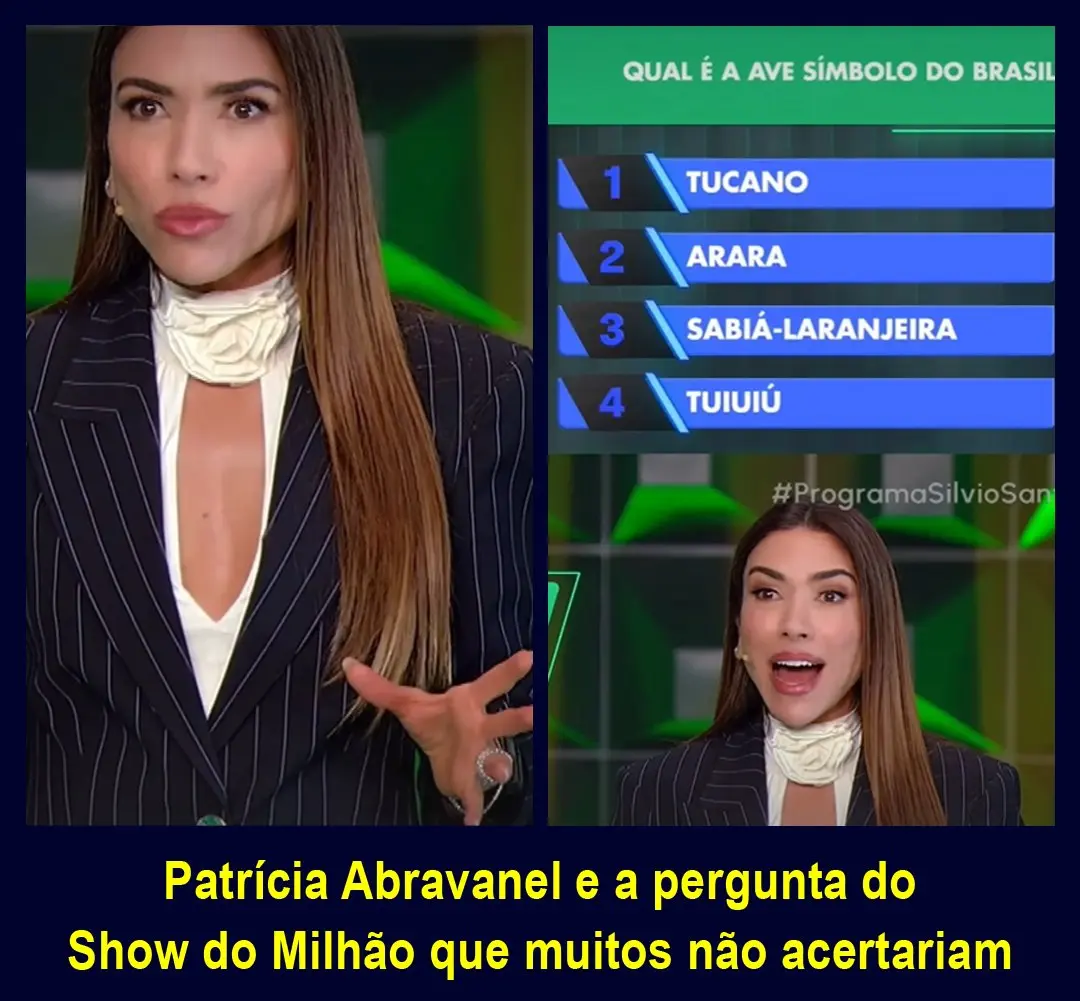 Patrícia Abravanel e a pergunta do Show do Milhão que muitos não acertariam, qual é a ave símbolo do Brasil?