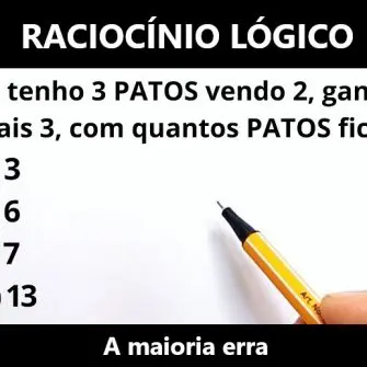 Se tenho 3 Patos vendo 2, ganho mais 3, com quantos Patos fico?