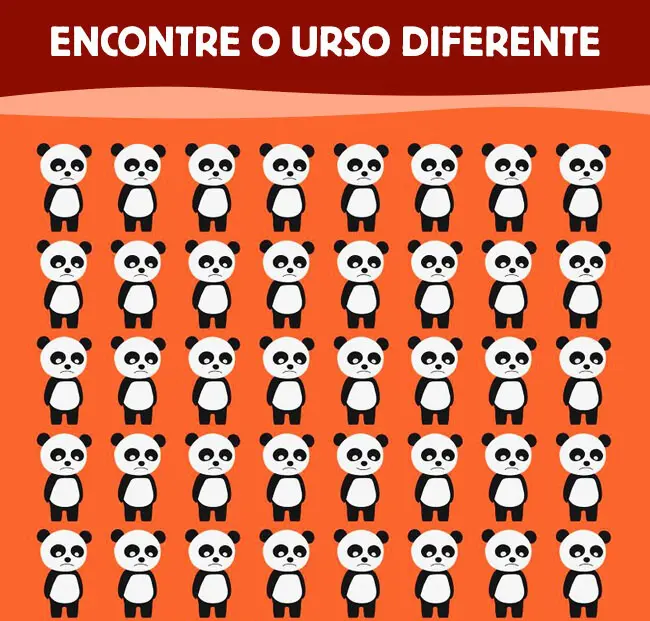 Encontre o Urso Diferente na Imagem