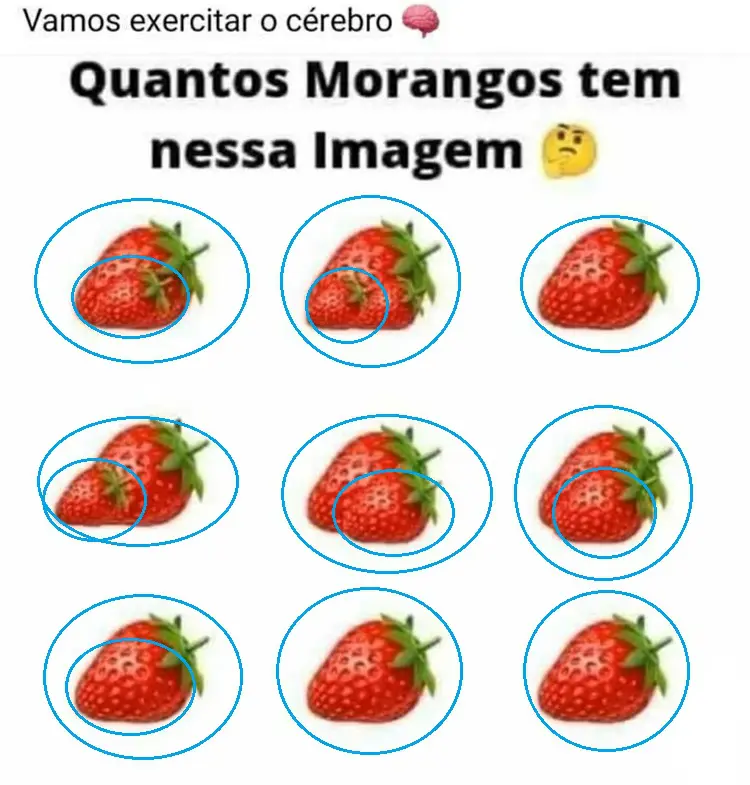 Veja a Resposta de Quantos Morangos Tem Nessa Imagem?