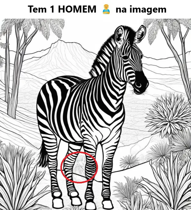 Veja a Resposta de Ache o Homem na Imagem da Zebra