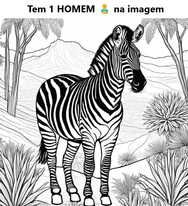 Ache o Homem na Imagem da Zebra