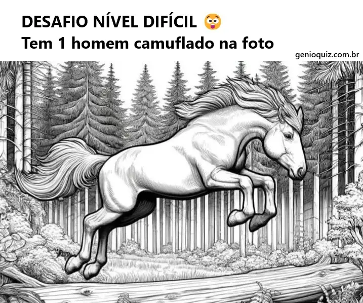 Ache o Homem na Imagem do Cavalo Saltando