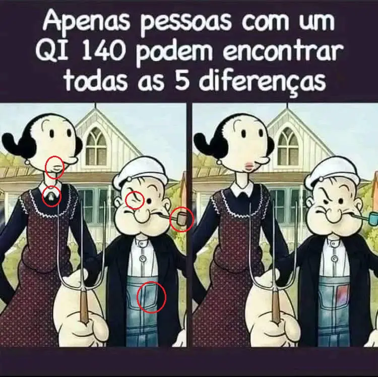 Veja a Resposta do Desafio Encontre as Diferenças: Olívia e Popeye