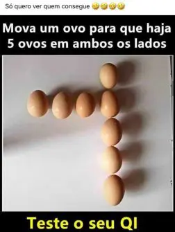 Mova um ovo para que haja 5 ovos em ambos os lados