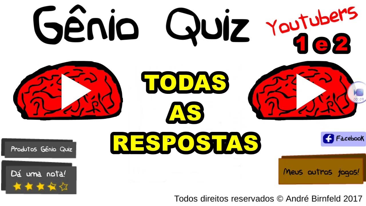 TODAS AS RESPOSTAS!! (Gênio Quiz rs 3) 