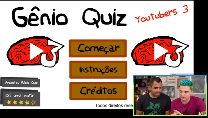 Felipe Neto e Lucas jogando o Gênio Quiz Youtubers 3
