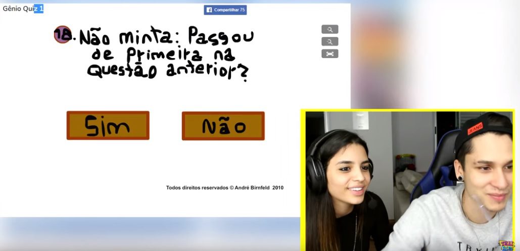 Thai e Biel jogando o Gênio Quiz