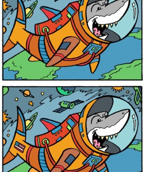 Jogo dos 7 Erros O Tubarão Astronauta
