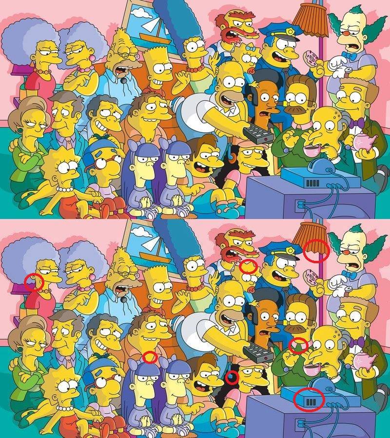 Jogo dos 7 Erros Os Simpsons