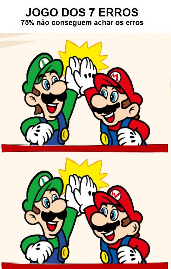 Jogo dos 7 erros: Mario e Luigi