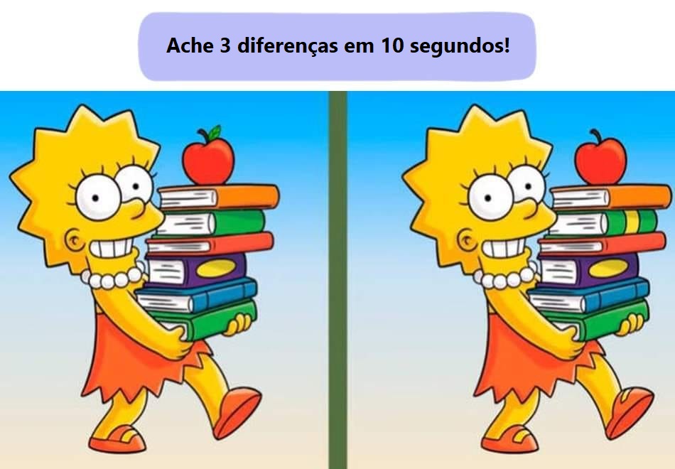 Ache 3 diferenças em 10 segundos: Lisa Simpson - Gênio Quiz