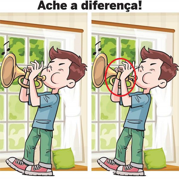 Resposta Ache a Diferença: O Menino do Trompete