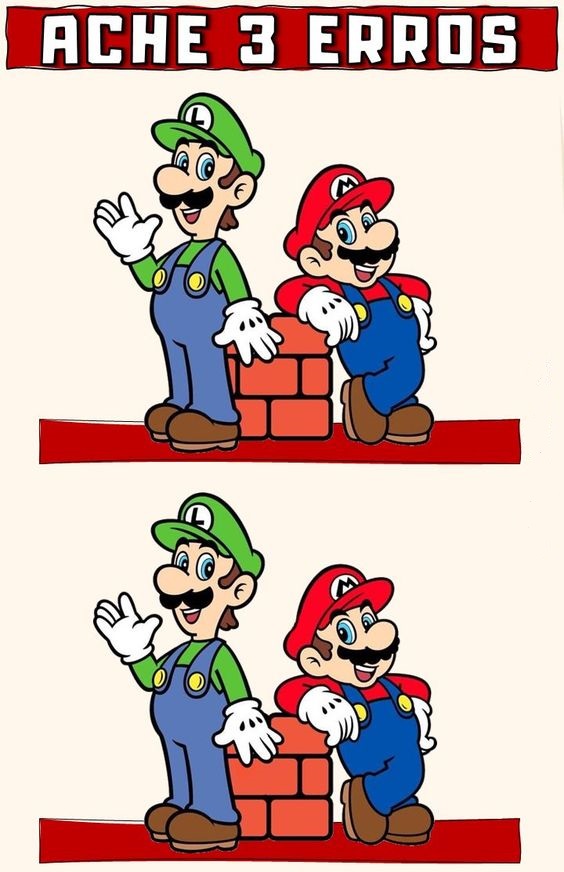Ache os Erros: Mario e Luigi