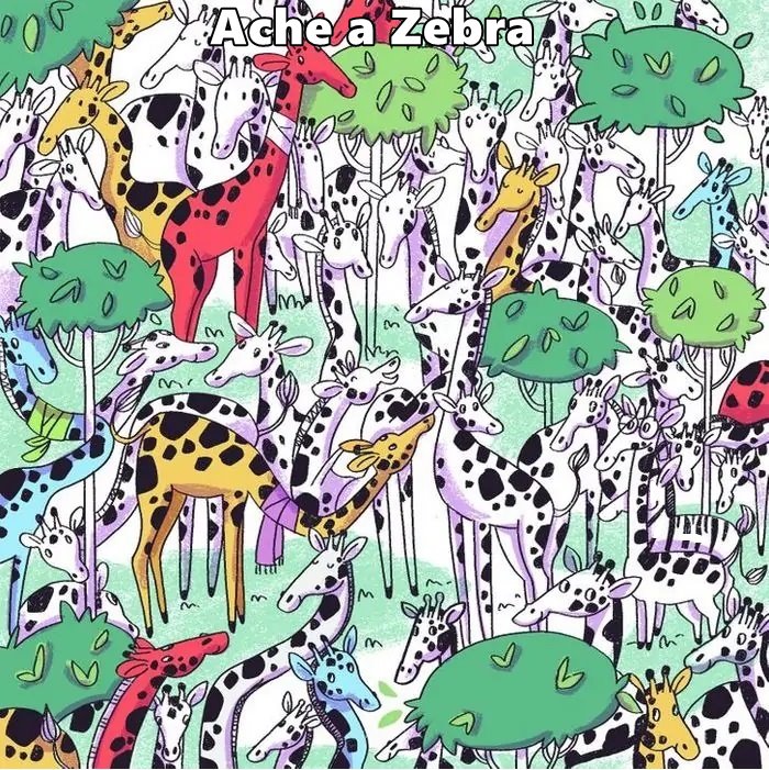 Ache a zebra no meio das girafas